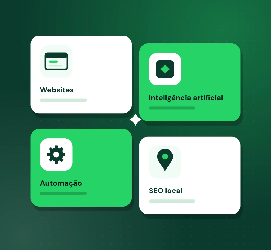 Serviços da Creatio Sites: websites, inteligência artificial, automação e SEO local