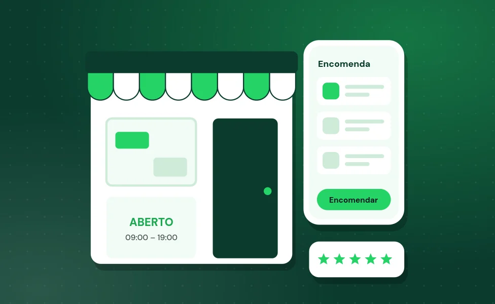 Loja e restaurante com encomendas online e horário no Google