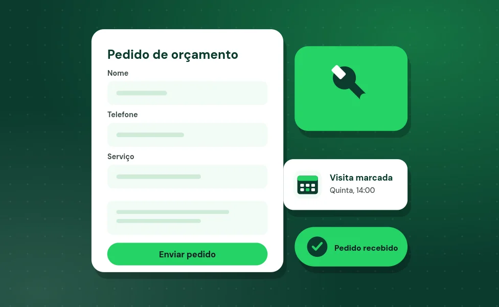 Pedidos de orçamento online para empresas de serviços